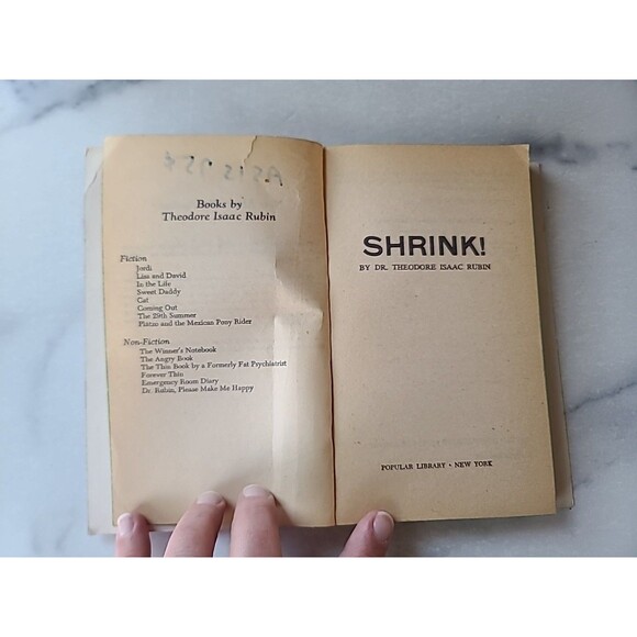 Shrink! By Theodore Isaac Rubin, M.D. Paperback - Picture 4 of 10